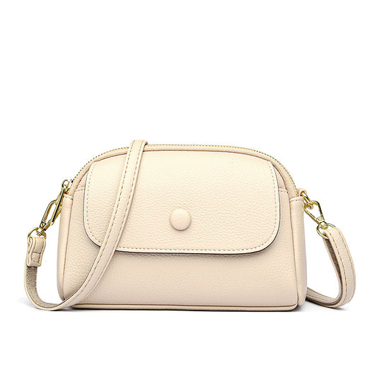 Lightweight Soft Leather Crossbody Bag | Convertible One-Shoulder Purse