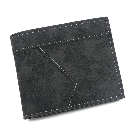 Men's Short Matte Leather Wallet Large Capacity Bifold Compact Money Clip & Card Holder Slim RFID Blocking