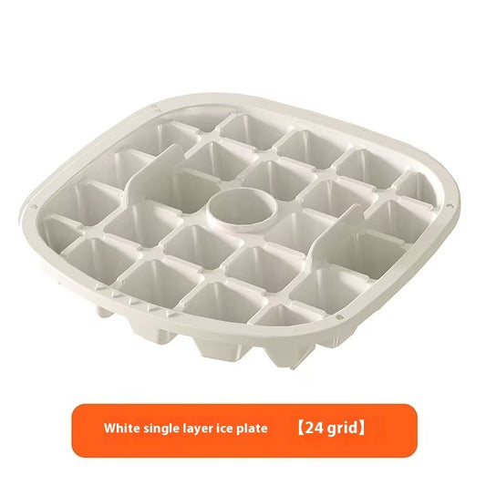 Large Capacity 48 Cube Press-Type Ice Bucket Portable Outdoor Ice Maker Tray Food Grade Plastic Storage Essential Kitchen Gadget