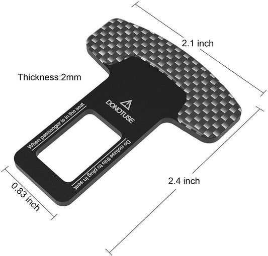 Premium Metal Seat Belt Clip | Carbon Fiber Texture Aluminum Safety Stopper