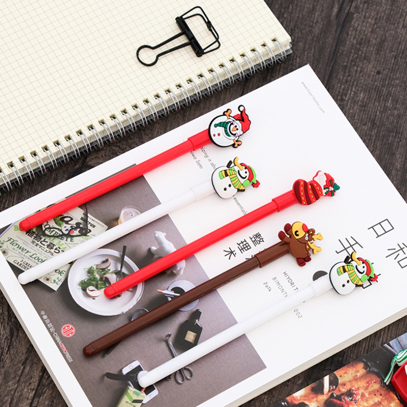 Christmas Gel Pens Set Cute Cartoon Writing Stationery Holiday School & Office Supplies Fun Gift for Students
