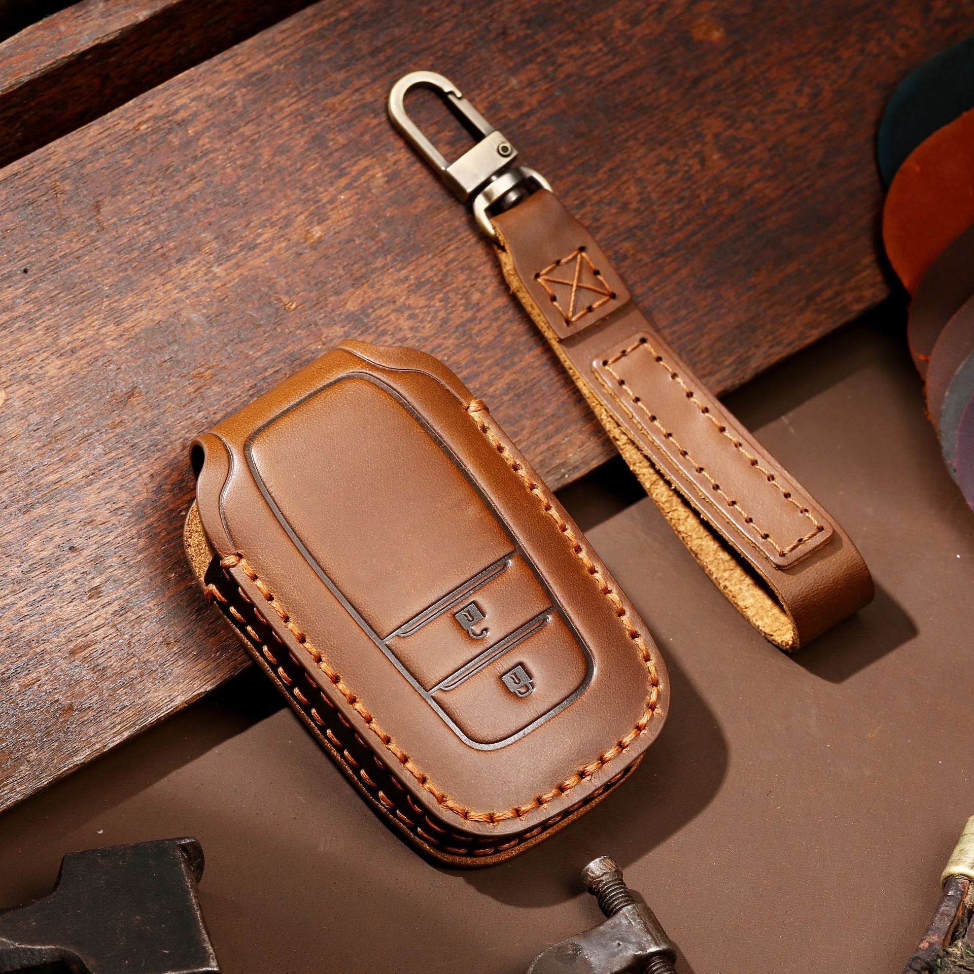 Genuine Leather Car Key Cover | High-End Luxury Key Fob Protector