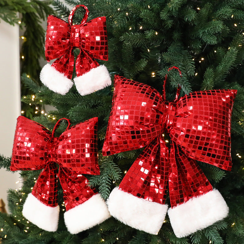 Mirror Bow Christmas Tree Decoration Reflective Ornament for Tree Shiny Festive Xmas Decor Unique Gift