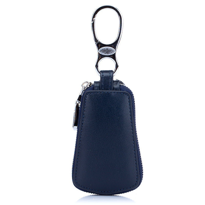 Genuine Leather Car Key Case with Zipper | Secure Waistband Key Fob Pouch