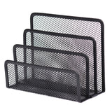 Metal Mesh Desk Organizer Book Shelf & File Holder 1-Piece Office and Home Table Storage Solution Supplies Caddy