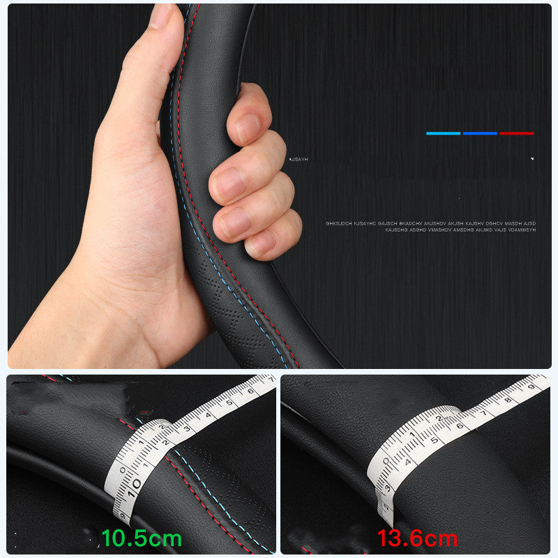 Genuine Leather Car Steering Wheel Cover | Four Seasons Universal Non-Slip Grip