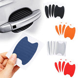 4PCS Carbon Fiber Car Door Handle Scratch Guard Stickers | Anti-Scratch Protection Film Set