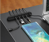 Silicone Desktop Cable Organizer Multipurpose USB Cable Management Clips Cables Winder for Wired Headphones & Chargers Desk Protector