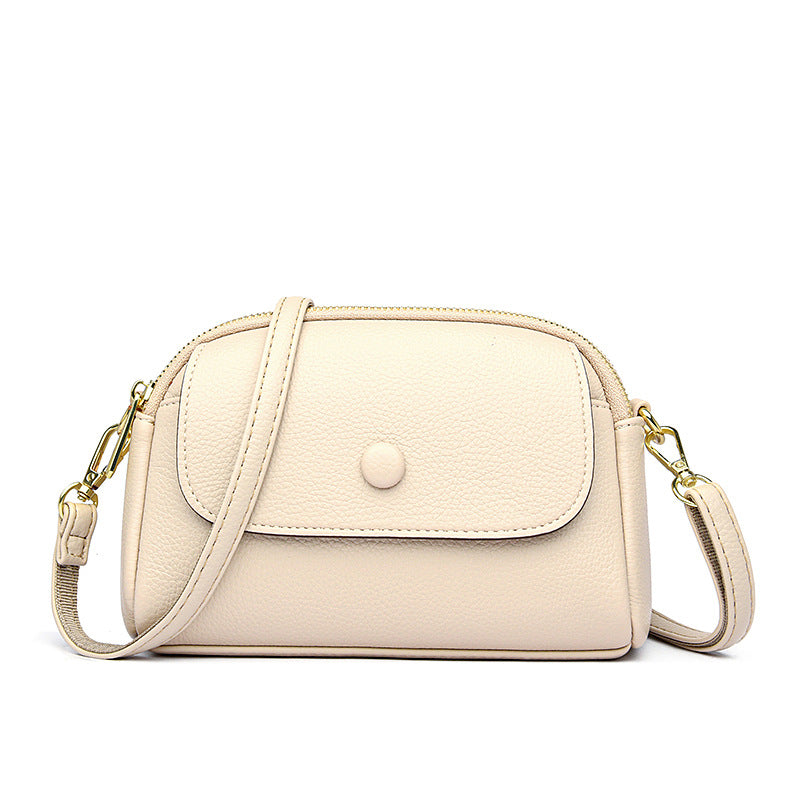 Lightweight Soft Leather Crossbody Bag | Convertible One-Shoulder Purse