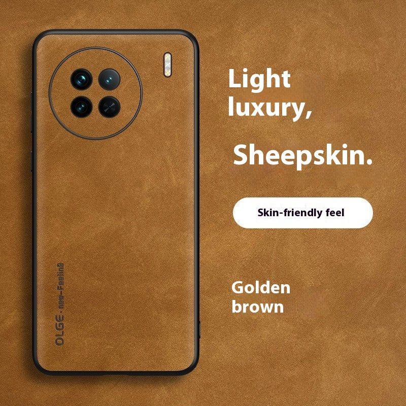 Luxury Sheepskin Leather Phone Case | Magnetic Car Mount & Wireless Charging Cover