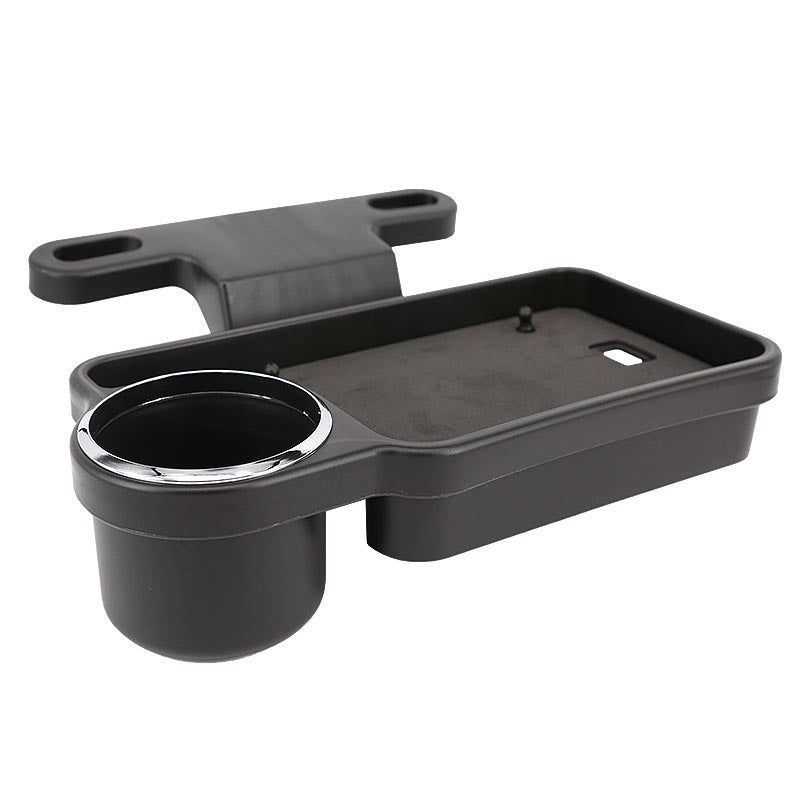 2-in-1 Car Storage Box with Foldable Table/Backrest & Drink Holder