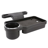 2-in-1 Car Storage Box with Foldable Table/Backrest & Drink Holder