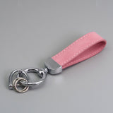 Suede Car Key Chain with Anti-Lost Hardware Premium Key Fob Holder Auto Interior Accessory Durable Metal Key Ring
