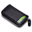 Multifunctional Leather Car Key Case | Zipper Security Key Fob and Card Holder