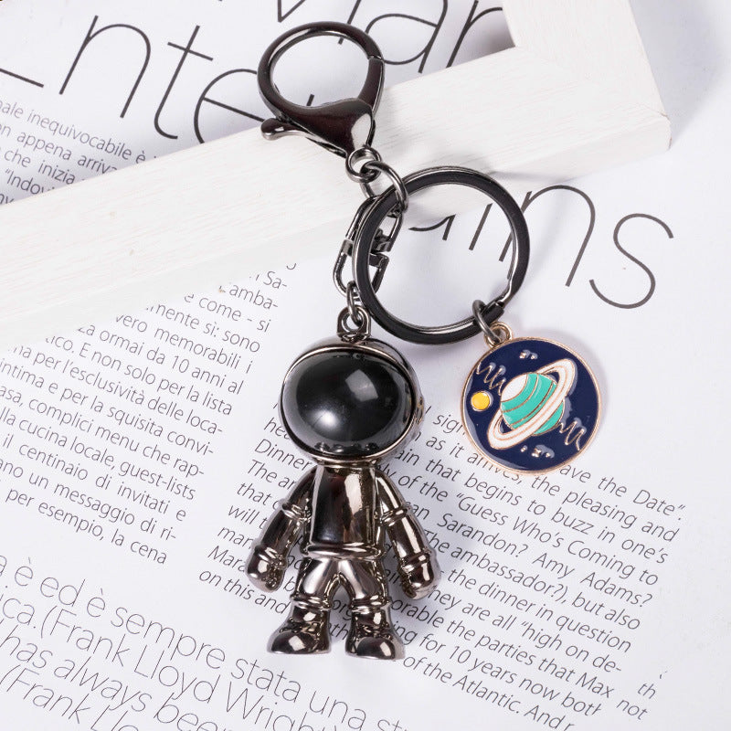 Korean Hip Hop Cross Spaceman Necklace Fashion Keychain Pendant Creative Astronaut Jewelry Trendy Streetwear Accessory
