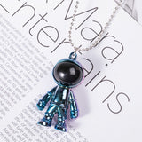 Korean Hip Hop Cross Spaceman Necklace Fashion Keychain Pendant Creative Astronaut Jewelry Trendy Streetwear Accessory