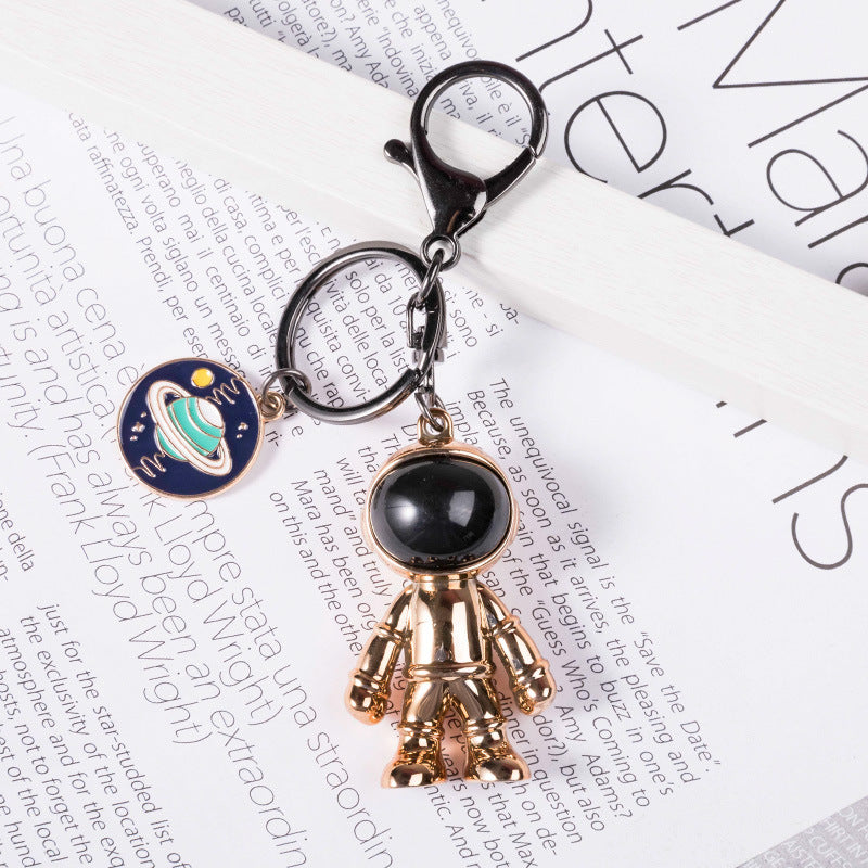 Korean Hip Hop Cross Spaceman Necklace Fashion Keychain Pendant Creative Astronaut Jewelry Trendy Streetwear Accessory