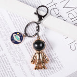 Korean Hip Hop Cross Spaceman Necklace Fashion Keychain Pendant Creative Astronaut Jewelry Trendy Streetwear Accessory
