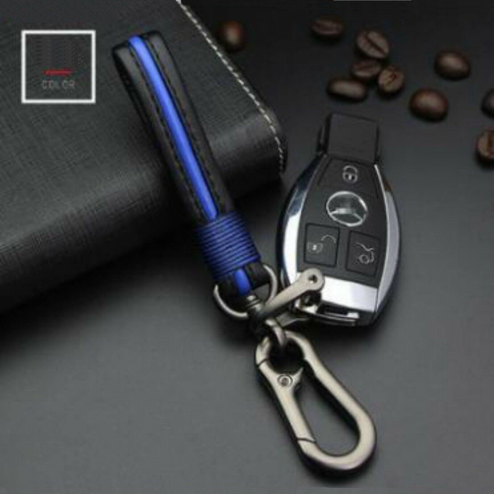 Premium Genuine Leather Woven Key Pendant | Sheepskin Artisan Car Accessory