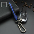 Premium Genuine Leather Woven Key Pendant | Sheepskin Artisan Car Accessory