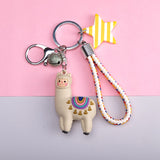 Cute Cartoon Alpaca Keychain | Adorable Llama Car Key Chain Accessory