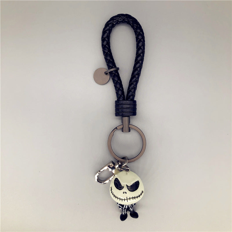 Luminous Skull Keychain | Glow-in-the-Dark Car Key Pendant | Dark Black Personality