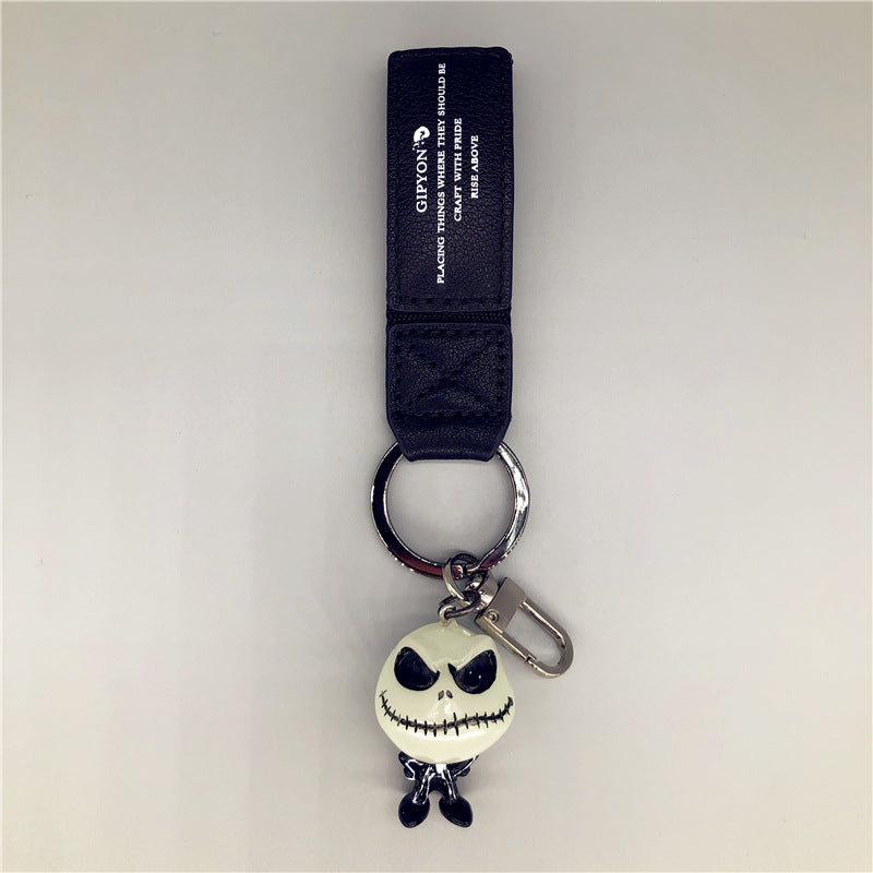 Luminous Skull Keychain | Glow-in-the-Dark Car Key Pendant | Dark Black Personality