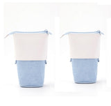 Multifunctional Corduroy Retractable Pencil Case Creative Stand-Up Pen Holder Zipper Pouch Organizer Cute Stationery Supply for Students