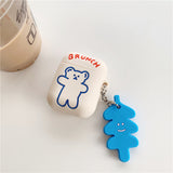 Silicone Airpods Case Shockproof Protective Cover for Apple Headset Anti-Lost Keychain Accessory Compatible with Airpods 1/2/3/Pro