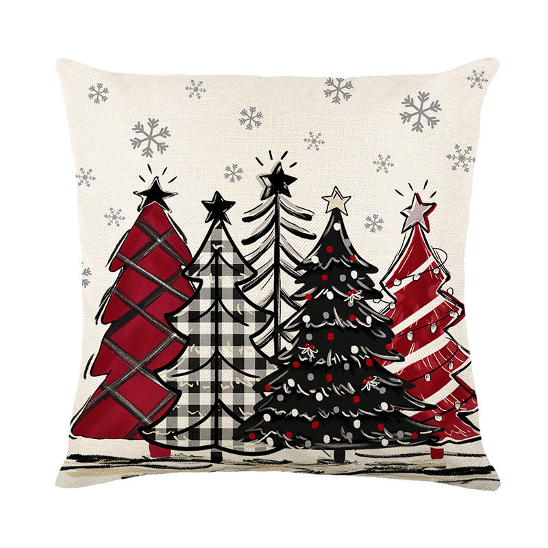 Merry Christmas Cushion Cover Xmas Decor Pillowcase for Home New Year Gift & Sofa Ornament Holiday Decoration