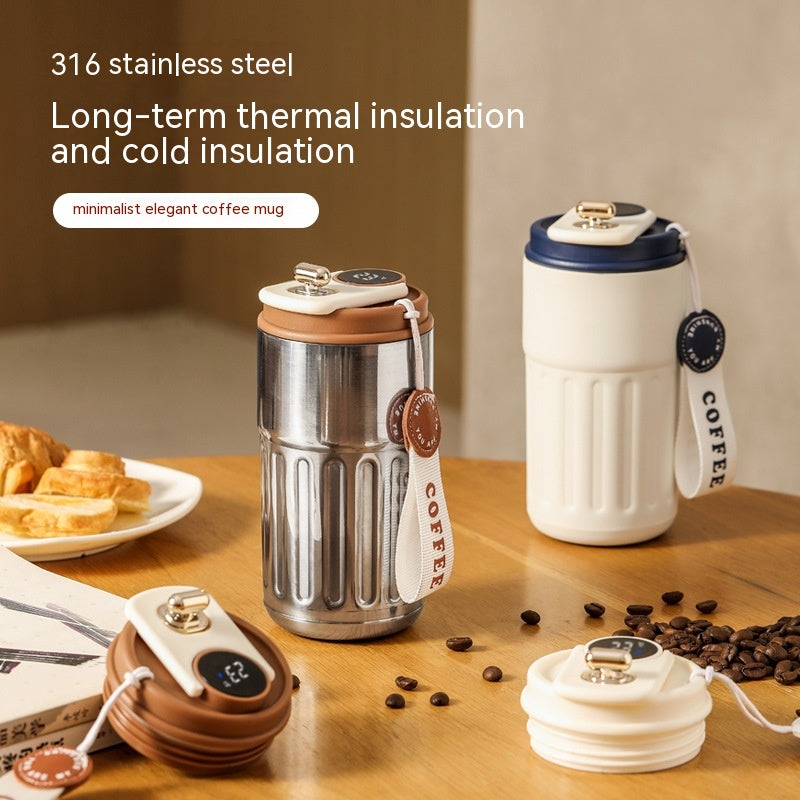 450 ml Smart Digital Display Thermal Bottle Stainless Steel Insulated Cup Portable Coffee Mug Keep Cold/Hot Vacuum Flask