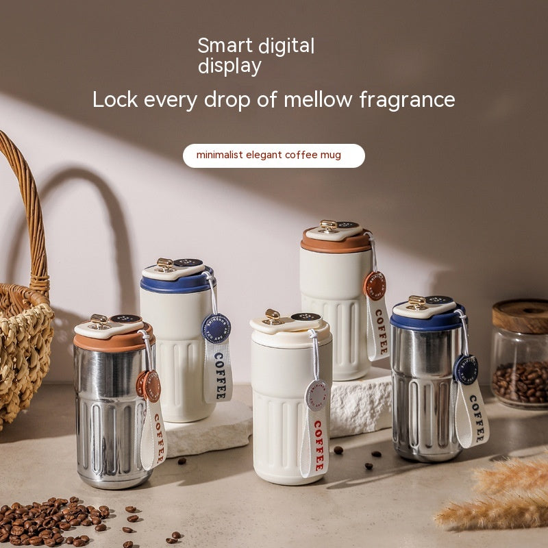 450 ml Smart Digital Display Thermal Bottle Stainless Steel Insulated Cup Portable Coffee Mug Keep Cold/Hot Vacuum Flask