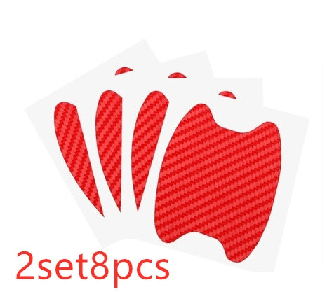 4PCS Carbon Fiber Car Door Handle Scratch Guard Stickers | Anti-Scratch Protection Film Set