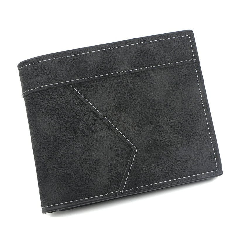 Men's Short Matte Leather Wallet Large Capacity Bifold Compact Money Clip & Card Holder Slim RFID Blocking
