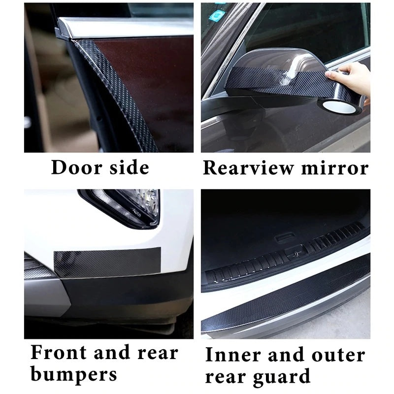 Car Door Anti-Collision Strip & Edge Protector | Carbon Fiber Look Safety Tape