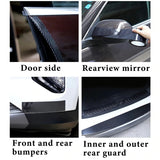 Car Door Anti-Collision Strip & Edge Protector | Carbon Fiber Look Safety Tape