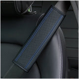 Luxury Fiber Leather Embossed Car Seat Belt Shoulder Pad | Comfort & Style