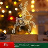Christmas Decoration 3D Lamp Acrylic LED Night Light New Year Valentines Day Kids Gift Festive Christmas Ornaments Table Decor