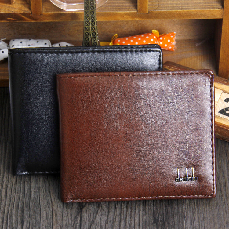 PU Leather Short Wallet for Men | Durable & Stylish Bi-Fold Purse