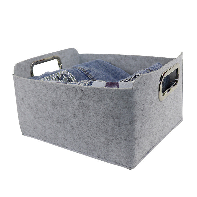Portable Felt Toy Storage Basket | Multi-Purpose Sundries and Laundry Box