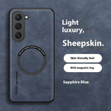 Luxury Sheepskin Leather Phone Case | Magnetic Car Mount & Wireless Charging Cover