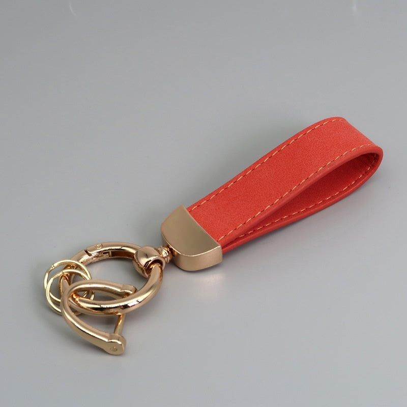 Suede Car Key Chain with Anti-Lost Hardware Premium Key Fob Holder Auto Interior Accessory Durable Metal Key Ring