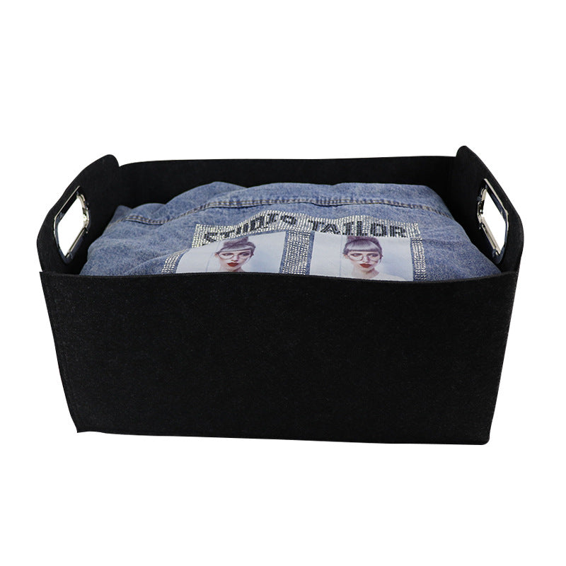 Portable Felt Toy Storage Basket | Multi-Purpose Sundries and Laundry Box