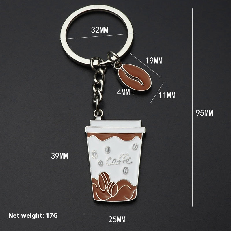 Metal 3D Coffee Keychain Durable Zinc Alloy Car Key Pendant Espresso Machine Replica Unique Coffee Lover Gift