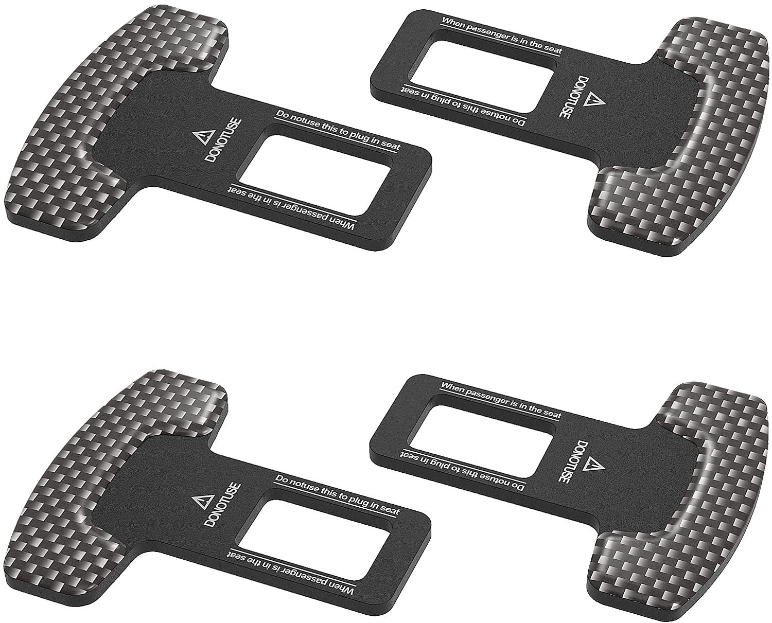 Premium Metal Seat Belt Clip | Carbon Fiber Texture Aluminum Safety Stopper