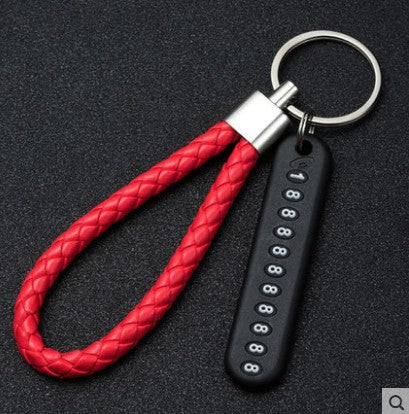 Anti-lost Number Plate Car Keychain Custom Phone Number Key Ring Metal Key Fob Pendant Auto Accessory Gift Safety Key Holder