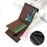 Men's Short Matte Leather Wallet Large Capacity Bifold Compact Money Clip & Card Holder Slim RFID Blocking
