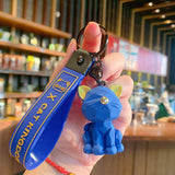 Cute Face Kitty Car Keychain Adorable Cat Key Ring Pendant Creative Auto Accessory for Women & Girls Bag Charm Gift