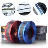 Car Door Sill Protector Stickers | Anti-Scratch Carbon Fiber Pattern Decal