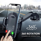 Universal Car Phone Holder Mount Dashboard, Windshield, or Air Vent Cell Phone Stand Adjustable Grip & Hands-Free GPS